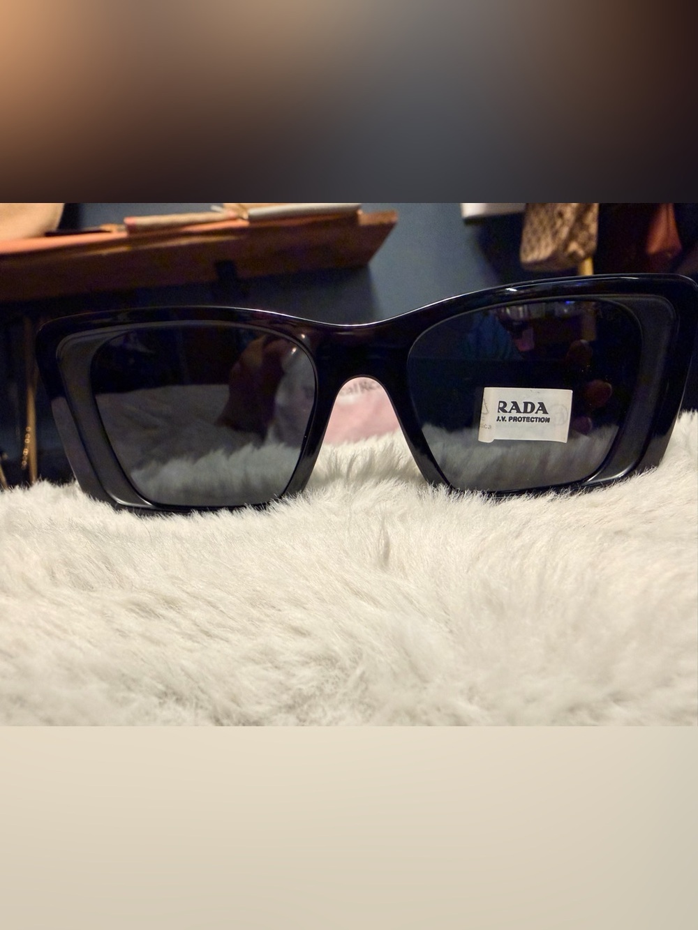 Prada Symbole Glossy Black Sunglasses Temple Detail